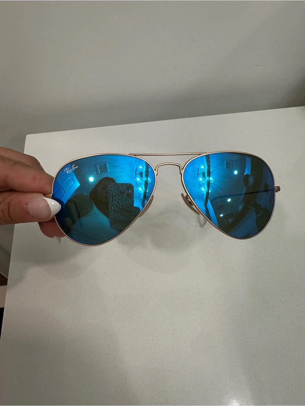Ray Ban Aviator Large Metal Sunglasses- Blue